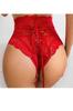 High Waist Lace Panties Red