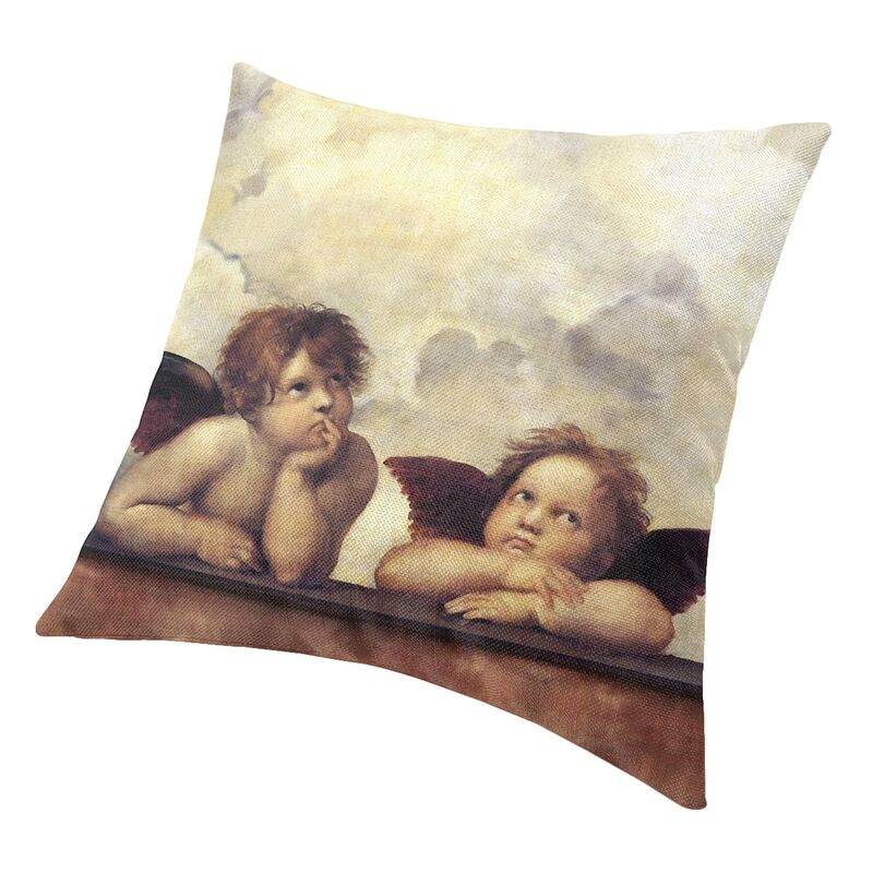 Victorian Era Cushion Cover 45X45Cm Decoration 3D Print Renaissance Angels Winged Cherubs Throw Pillow Case Living Room Two Side