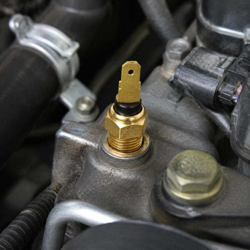 Threaded Coolant Temperature Sensor with Single Terminal Design, Engine Water Temperature Unit for Cooling System Repair and Routine Service