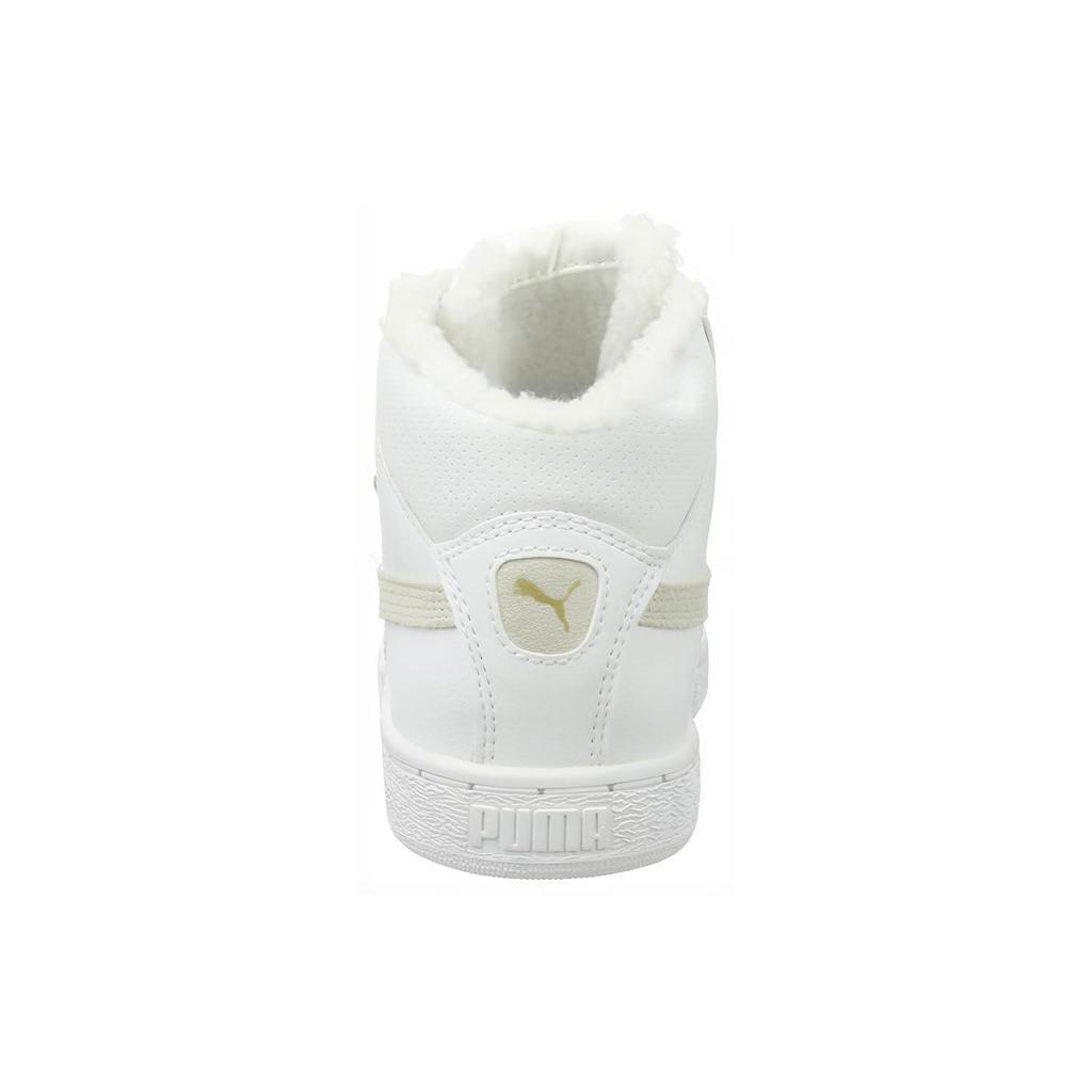 Puma Mid Leather Fur Lined Comfortable Casual Warm Thickened Durable High Top Sneakers Unisex Sneakers White 364977-02