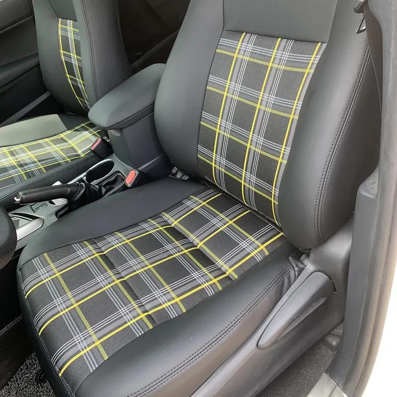 (1 X1.5M Plaid  Fabric Seat Cover Cloth for Car Interior Modification for MK7 VW Golf GTI MK1-K2 T1 T2 T3.etc