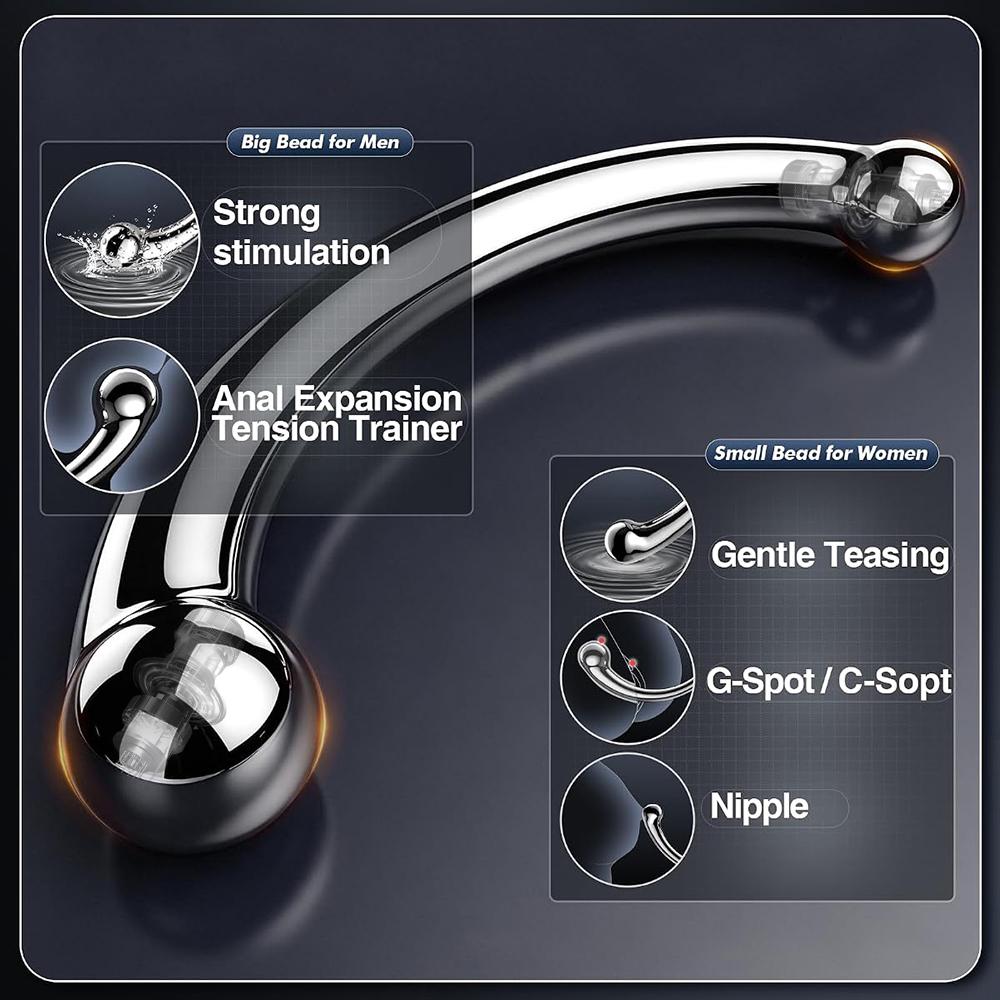 Metall Vibrierender Dildo G-Punkt Stab Prostata Massage Stift Penis P-Punkt Stimulator Analer Dildo Stecker Sexspielzeug für Männer Frauen Edelstahl