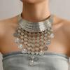 Böhmische Türkische Ethnische Gypsy Strand Choker Bib Münz Quasten Kragen Halskette für Frauen Indische Drehmomente Party Schmuck Zubehör