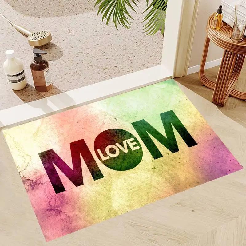 Mother's Day Theme Floor Mat Door Mat Washable Non-Slip Living Room Sofa Chairs Area Mat Kitchen Doormat Area Rug KId Play Mats