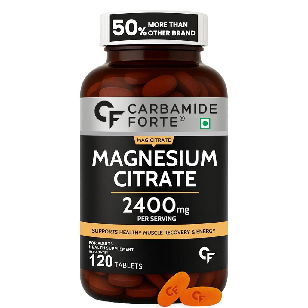 Carbamide Forte Magnesium Citrate Tablets 2400mg Per Serving 120 Count Muscle Recovery Energy Support