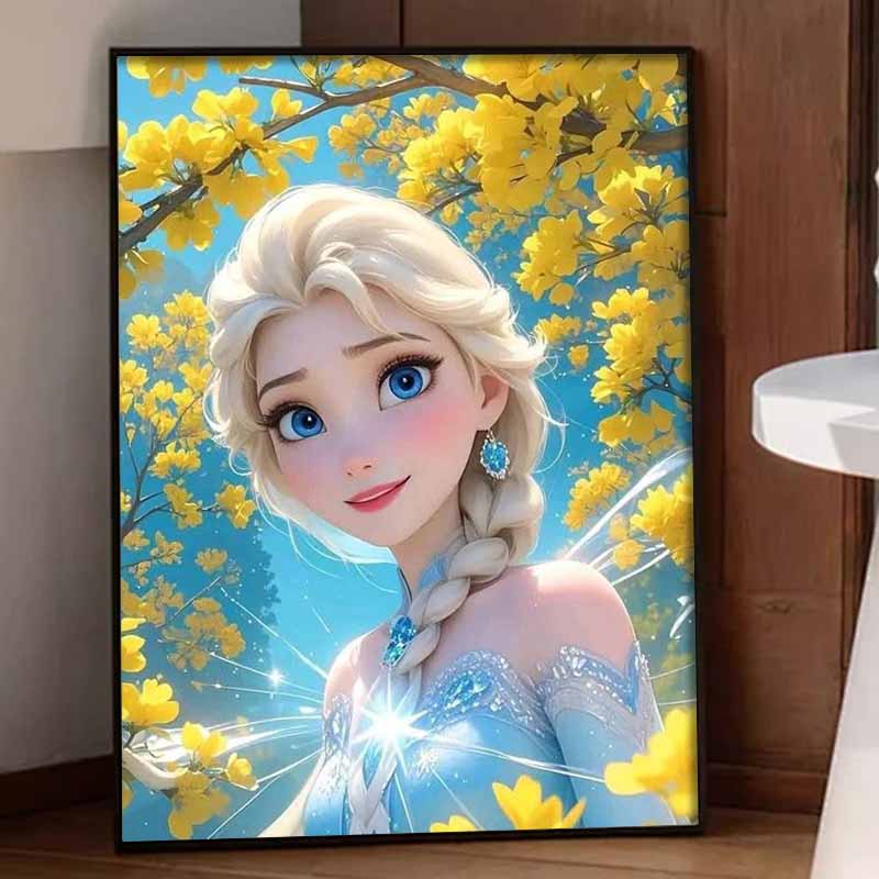 Disney diamond painting 5D round diamond full diamond Elsa handmade sticker, home decor painting