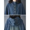 DIMANAF Women 2025 New Plus Size Spring Dress Hoodies Denim Long Sleeve Dress Loose Blue Basic Dresses Vintage