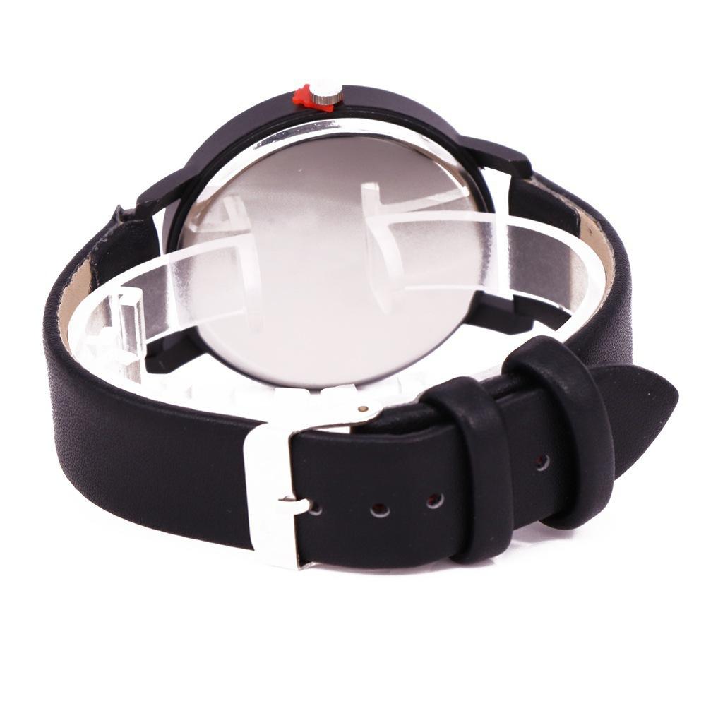 Popular Black Men Watch White Quartz Watch Soft Couple Watch Leather Strap Simple Lovers Wristwatches Silicone Dial for Women Ladies