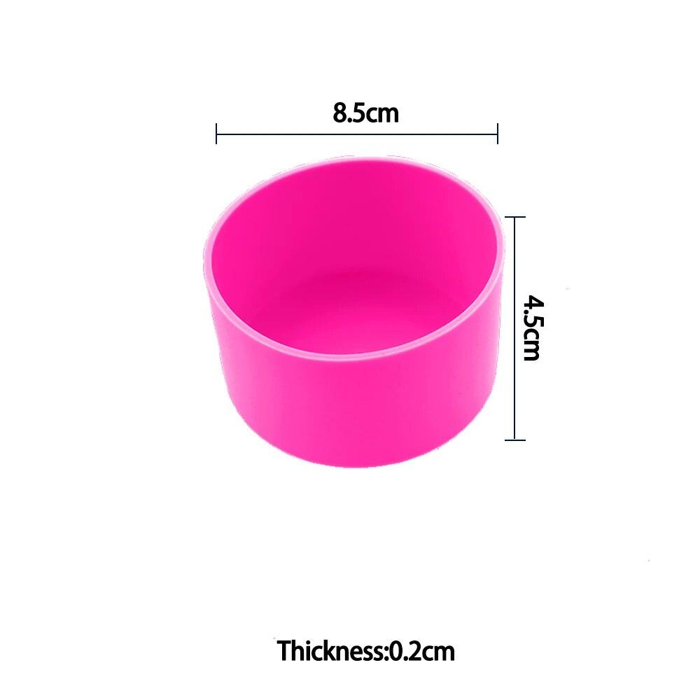 

1 шт., 8,5 см, мягкая силиконовая чашка, нижняя оболочка, защитный рукав для стеклянной бутылки воды, чая, аксессуары для защиты от повреждений ярко-розовый