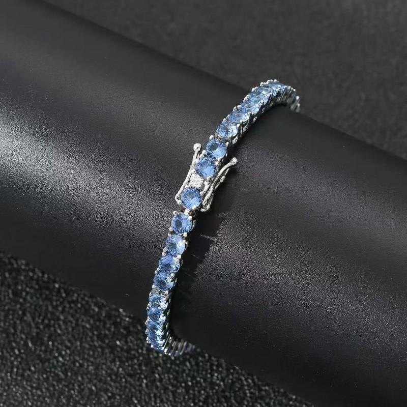 Stainless Steel Tennis Bracelet With Full Zirconia Crystals Minimalist Geometric Design Unisex Fashion Jewelry