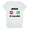 JUSUS iS CALLING Letter Print T Shirt Women Short Sleeve O Neck Loose Women Tshirt Ladies Summer Tee Shirt Tops Clothes