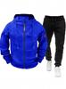 Men's Plus Size Casual Loose Zipper Hoodie Cardigan Sweatshirt Sports Set