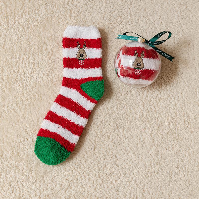Thickened Velvet Christmas Sleep Socks: Cozy Coral Fleece Parent-Child Set - Perfect for Children's Holiday Gifts