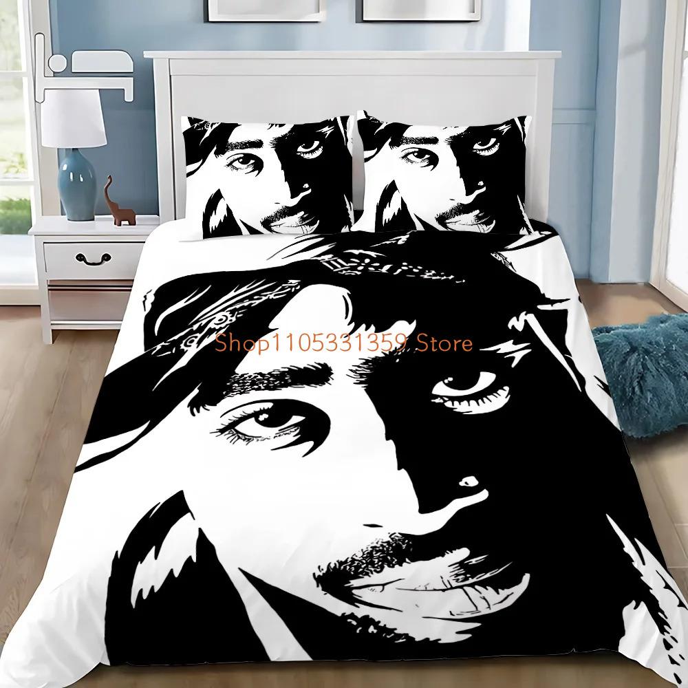Squisiti Set Lenzuola 3D Tupac Carta da Parati Hip Hop 2Pa C Musica Stampa Digitale Copripiumino Piumone Letto Ragazze Ragazzi Regalo
