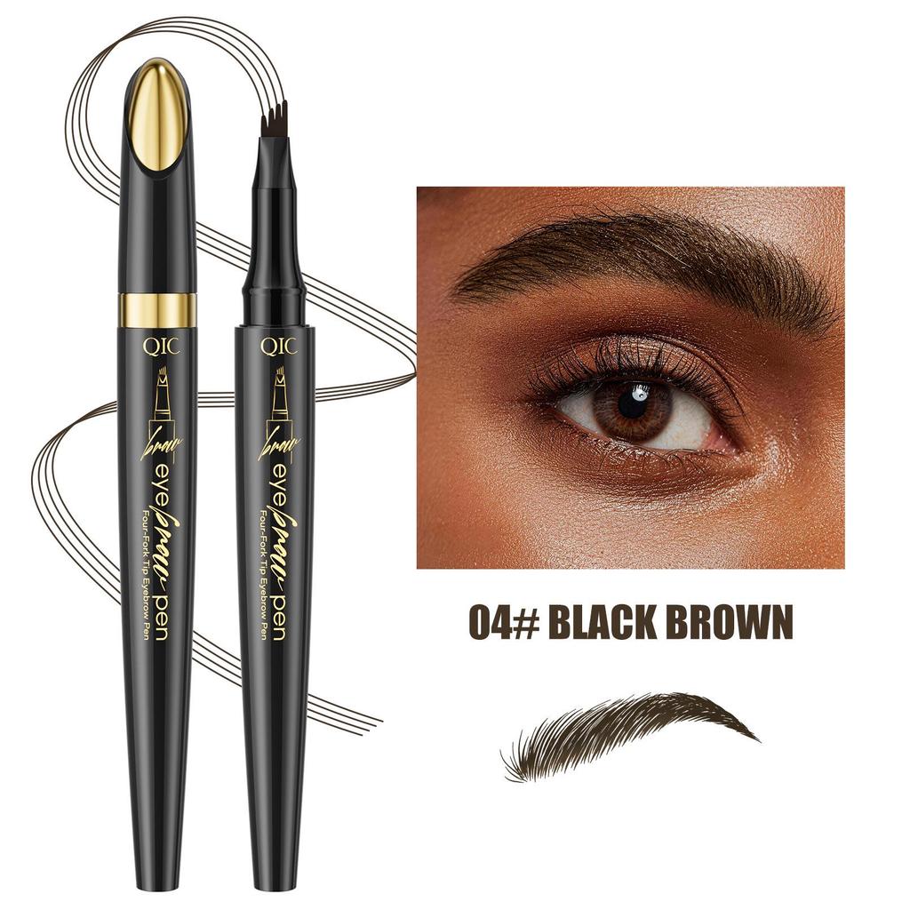 QIC Color Makeup Waterproof Liquid Eyebrow Pencil - Four-Prong Design