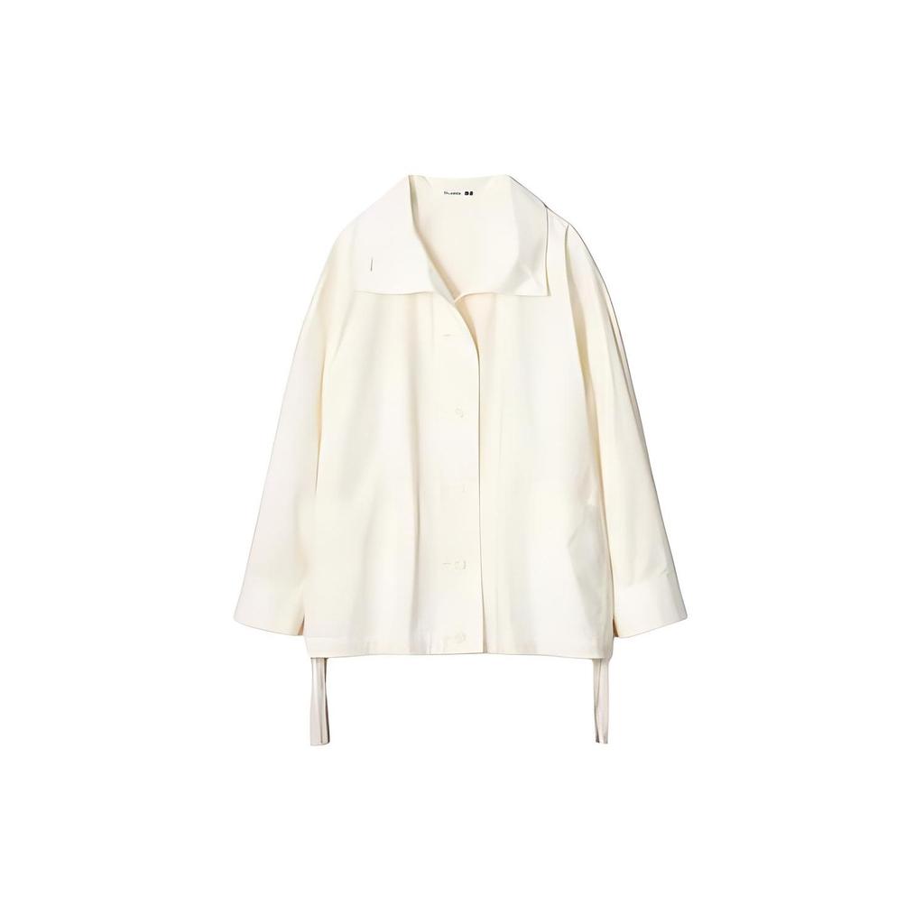 UNIQLO JW Anderson Collaboration SS24 Cotton Oversized Button-Up Long Sleeve Jacket Women jackets Off-White 467015-01