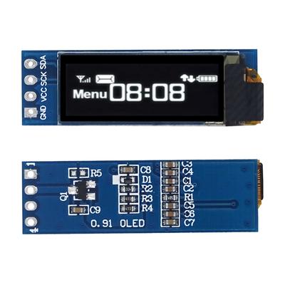 I2C OLED Display Module 0.91 Inch I2C SSD1306 OLED Display Module White / BLUE I2C OLED Screen Driver DC 3.3V~5V for Arduino