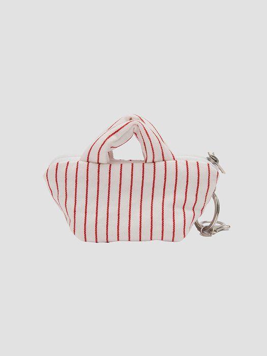 ROLAROLA MAISON DE ROLA STRIPE MinI bag keyring RED
