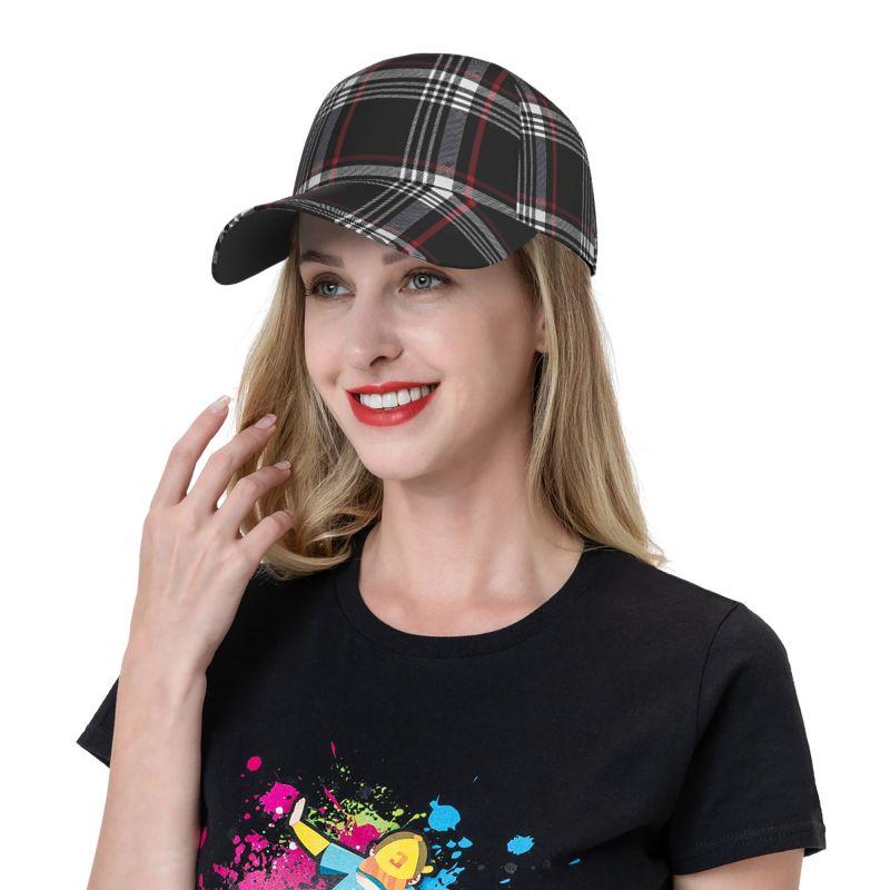 GTI Tartan Plaid Print Sandwich Baseball Caps Snapback Hats Daily Bucket Cap Unisex Hip Hop Cap Retro Sun Visor Peaked Cap