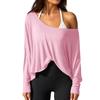 T-shirt da donna a maniche lunghe, casual, girocollo, colorata, per l'uso quotidiano