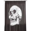 Schwarzer Totenkopf Gesichter Knochen Kunst Vorhang für Wohnzimmer Transparente Tüll Vorhänge Fenster Sheer für das Schlafzimmer Zubehör Dekor