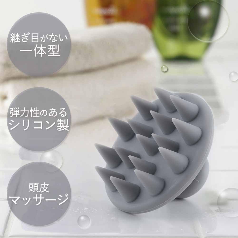 Shimomura Kihan Silicone Shampoo Brush in for Men and Hair Pore Easy to Light 44251 [Made Japan] Women, Washing, Scalp, Massage, Clean, Gray,