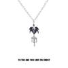 Retro Jewelry Witch Wings Cross Pendant Necklaces For Women Crystal Beads Necklace Long Sweater Chain Gothic Accessories