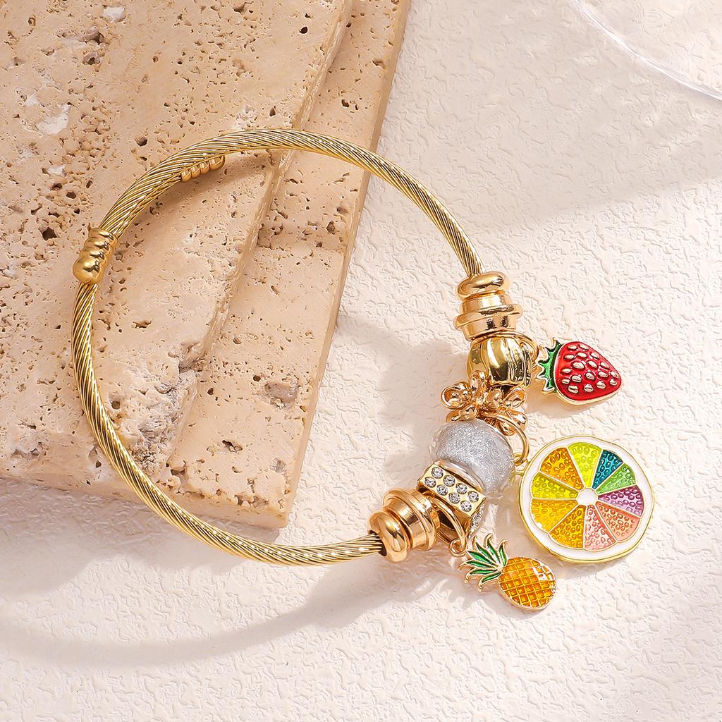 1PC Women's Fashion Pan Family Multi Element Summer Fruit Beaded Bracelet, Date, Travel Banquet, Party, Festival Dressing Gifts