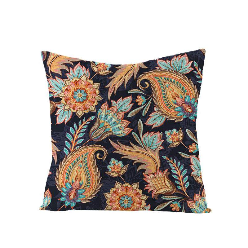 Kombination im Ethno-Stil Polyester Bedruckter Kissenbezug Boho-Stil Kaschmirblume Kissen Lendenkissenbezug