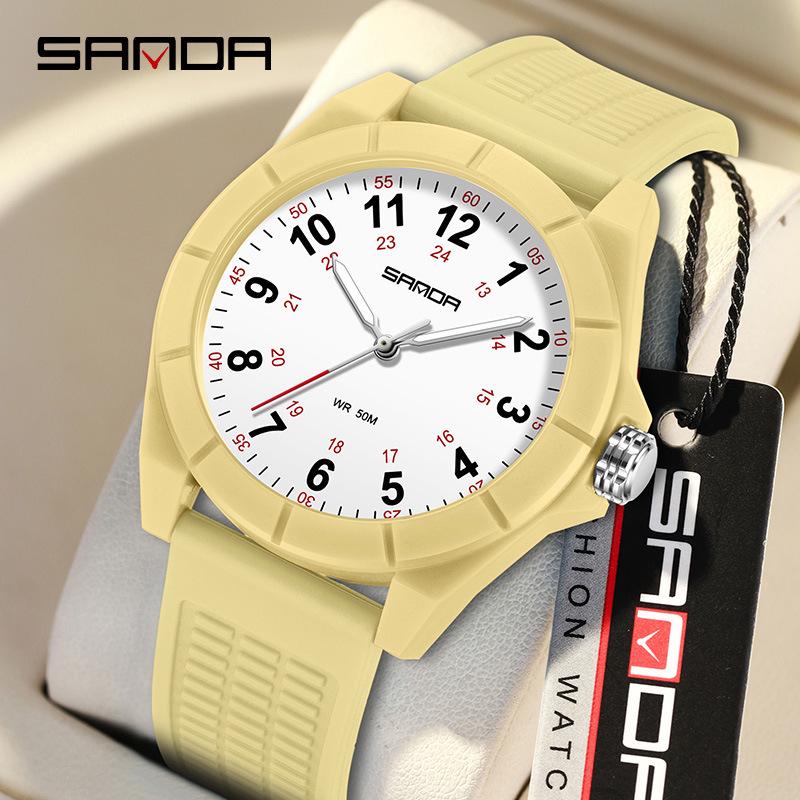 Sanda Unisex Student Watch: Luminous Hands, Waterproof, Quartz, Casual Sports Design