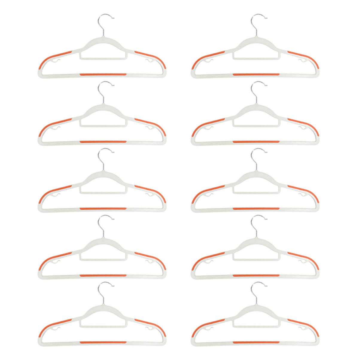 

10PCS Clothes Hanging Household Hangers Non-slip Dormitory Bedroom Special Storage Clothes Hanging No Trace one size оранжевый