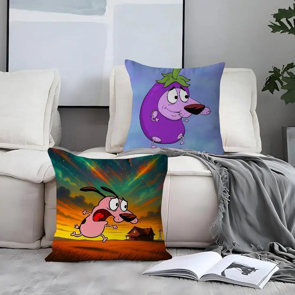 Cute Courage The C-Cowardly Dog Cushion Cover Car Throw Pillow Case For Sofa Car Christmas Gift 40x40cm 45x45cm