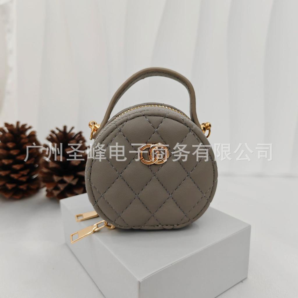 New Product Gold Ball Chain Small Round Cake Cute Mini Small Waste Bag One Shoulder Crossbody Lipstick Bag Small Fragrance Pendant Fashion