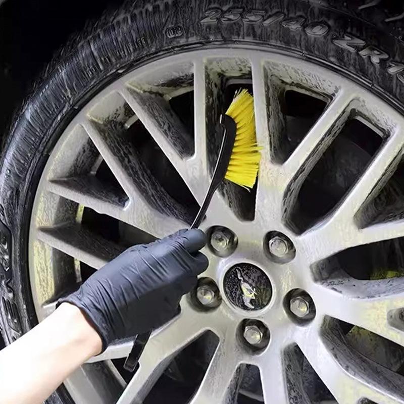 Long-Handled Wheel Hub Cleaning Brush for Cars and Motorcycles