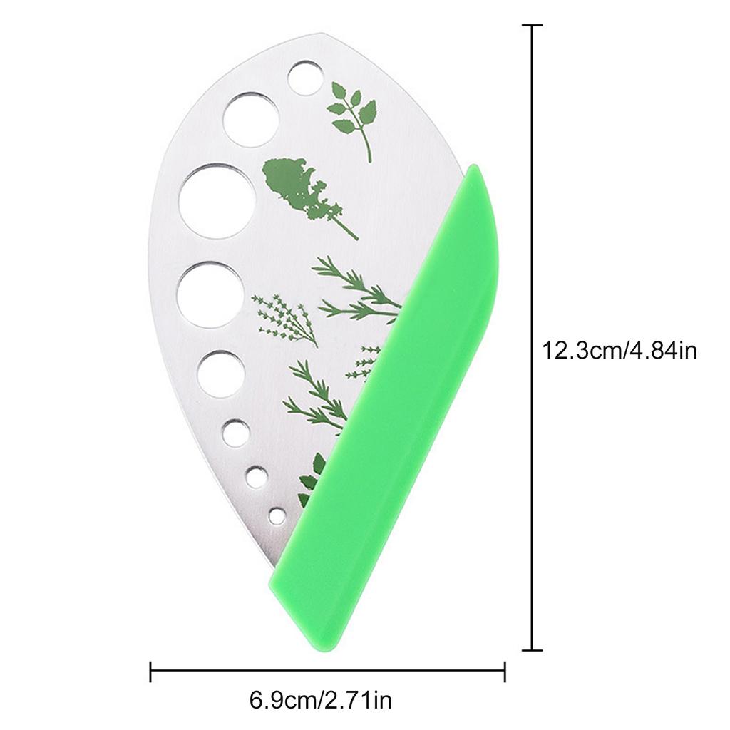 9 Holes Stainless Steel Kitchen Herb Leaf Stripping Tool Metal Herb Pealer for Kale Collard Greens Thyme Basil Rosemary Stripper