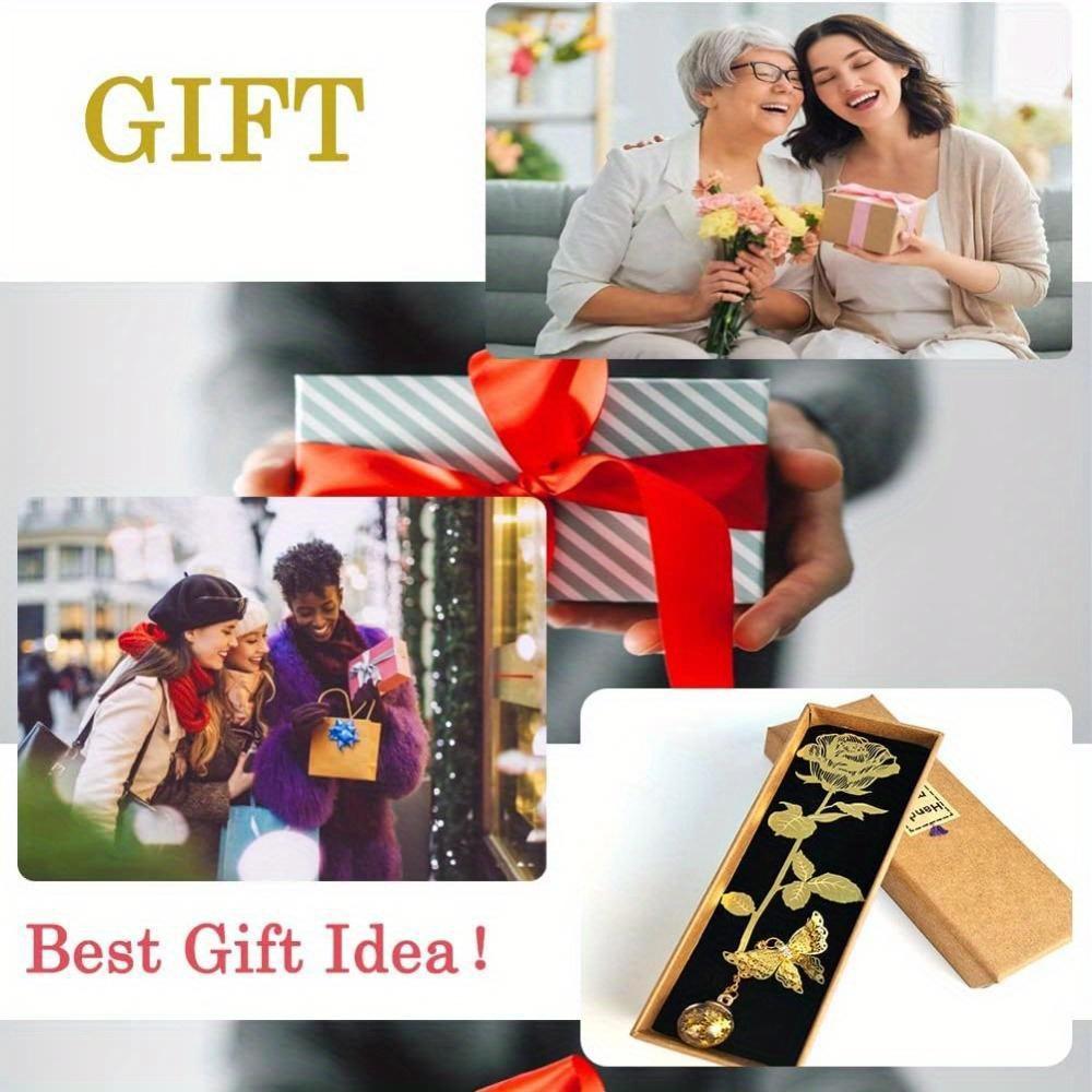 Rose Bookmarks Gift Box Flower Bookmark Student Stationery Gifts Unique Page Marker Book Page Holder Book Clip