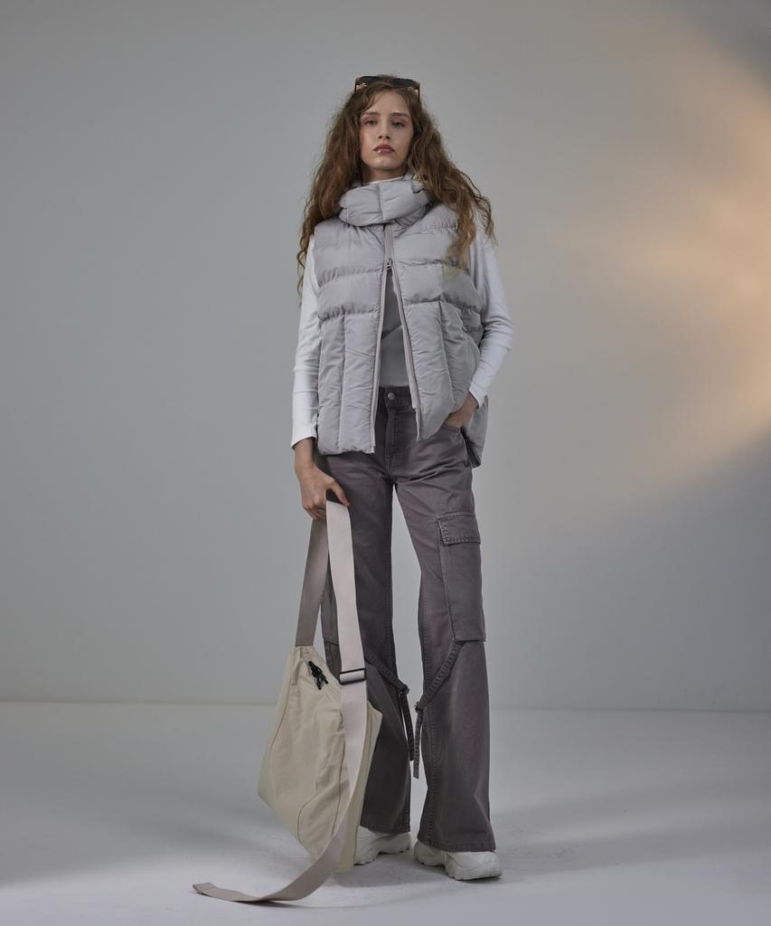 Standarderror 87-Stan022 Essential 2-Way Detachable Hooded Padded Vest Khaki Grey