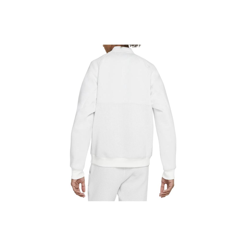 Nike Sportswear Logo Embroidered Breathable Zip Jacket Men Jackets White CW0300-100