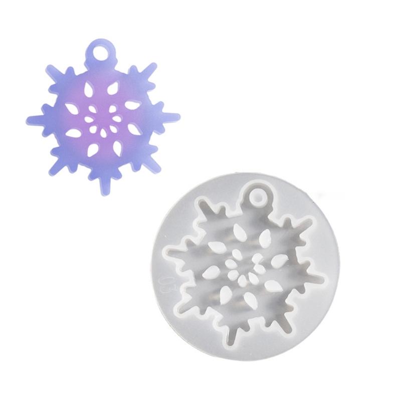 Premium Silicones Snowflake Pendant Molds High Temperature Resistant For Handmade Soap Candle Christmas Craft