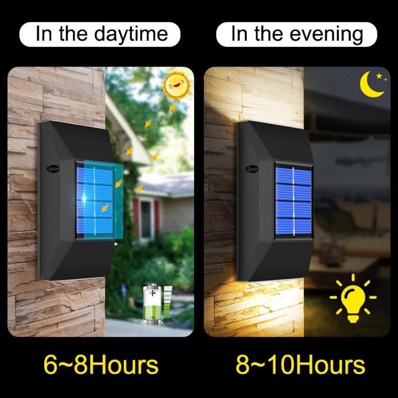 Solar Powered Wall Lights Outdoor Waterproof Up Down LED Lighting for Garden Yard Patio Pathway Street Home Decor