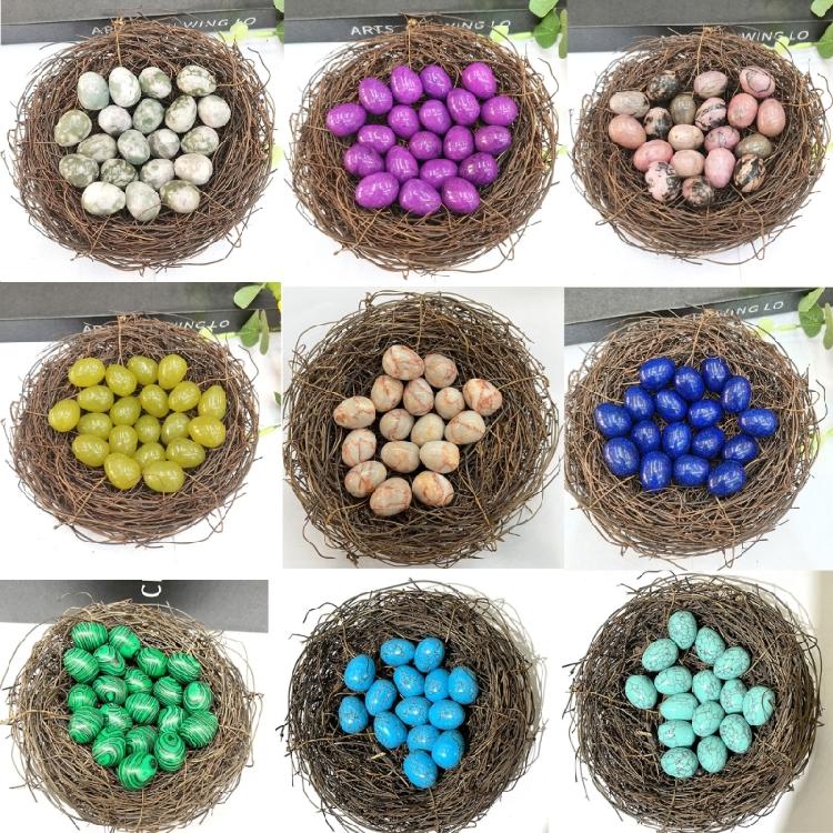 20pcs Mineral Crystal Assortments Eggs Gemstones Polished Worry Stones Ornaments