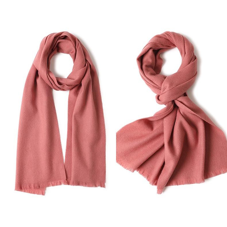 Autumn and Winter New Wool Solid Color Scarf Short Beard Warm Soft Comfortable Men's and Women's Red