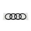 Gloss Black Car Front Hood 4Ring Logo Bonnet Grill Rear Trunk Emblem Sline For hot Q8 Badge Quattro Sticker Refitred Decoration