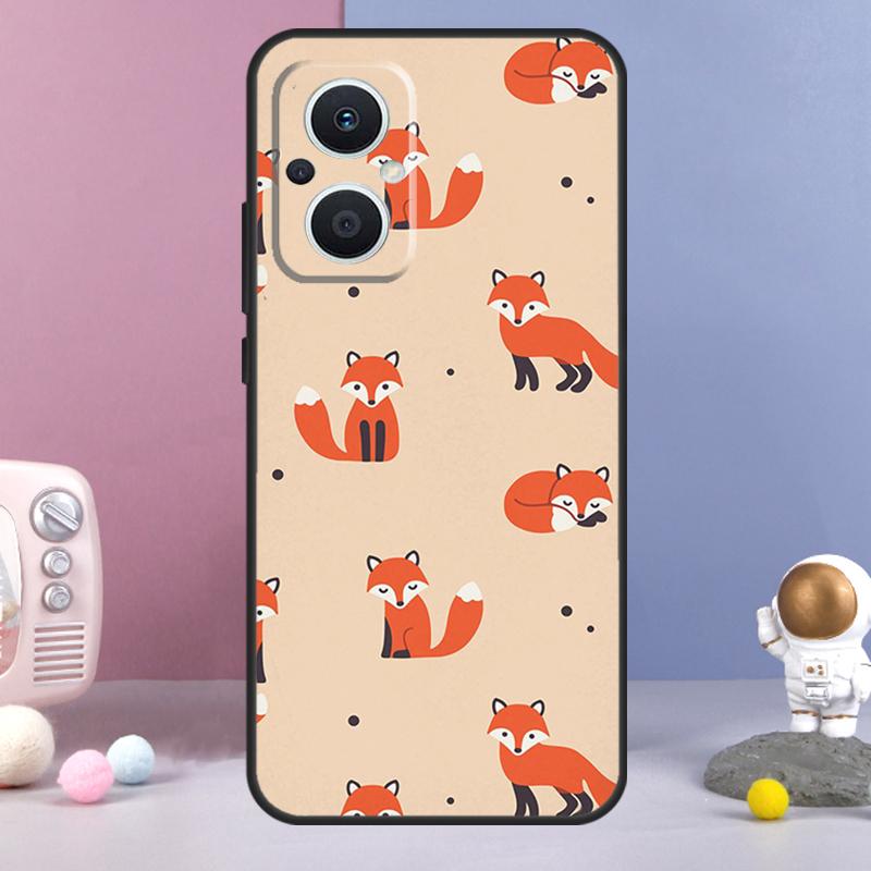 Cartoon Foxes Animal Funda For OPPO Reno 11 F 12F 13F 14F 10 12 13 14 Pro 7 8 Lite OPPO Find X9 X6 X5 X8 Pro Case