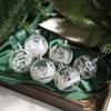 6 Stück/Set Transparente Weihnachts-Schneekugeln Anhänger Elch/Haus Acryl Weihnachtsbaumkugel Ornament 6cm Malerei Weihnachtsbaumdekoration