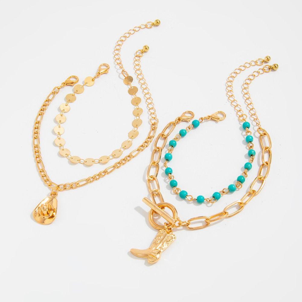 Ethnic Style Boho Necklace Necklace Set Multi-layer Necklace Vintage Turquoise Stone Necklace  Male