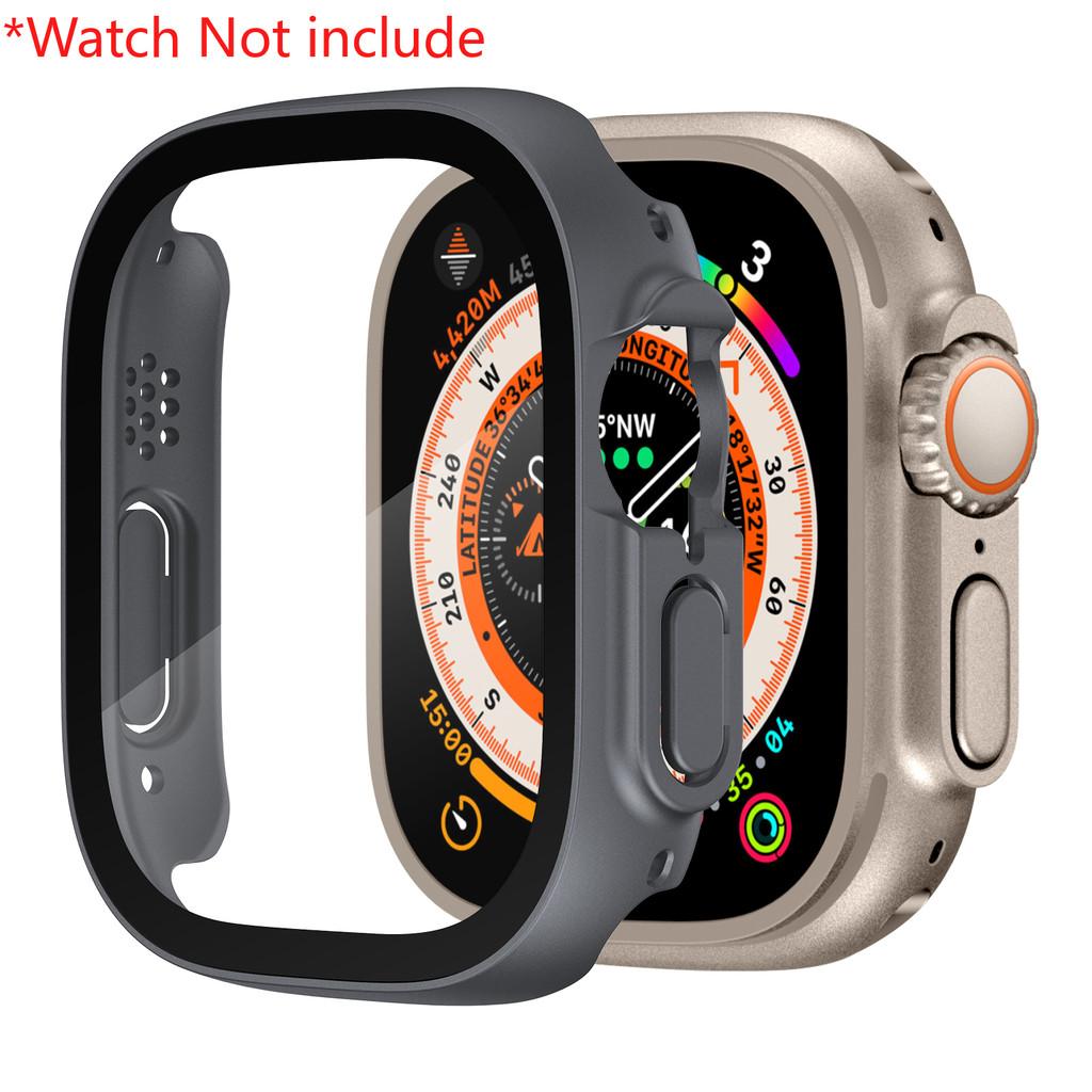 Cover For Apple Watch Ultra Case 49mm Accessories PC Shockproof Bumper+Tempered Glass Screen Protector Iwatch Series Ultra 2
