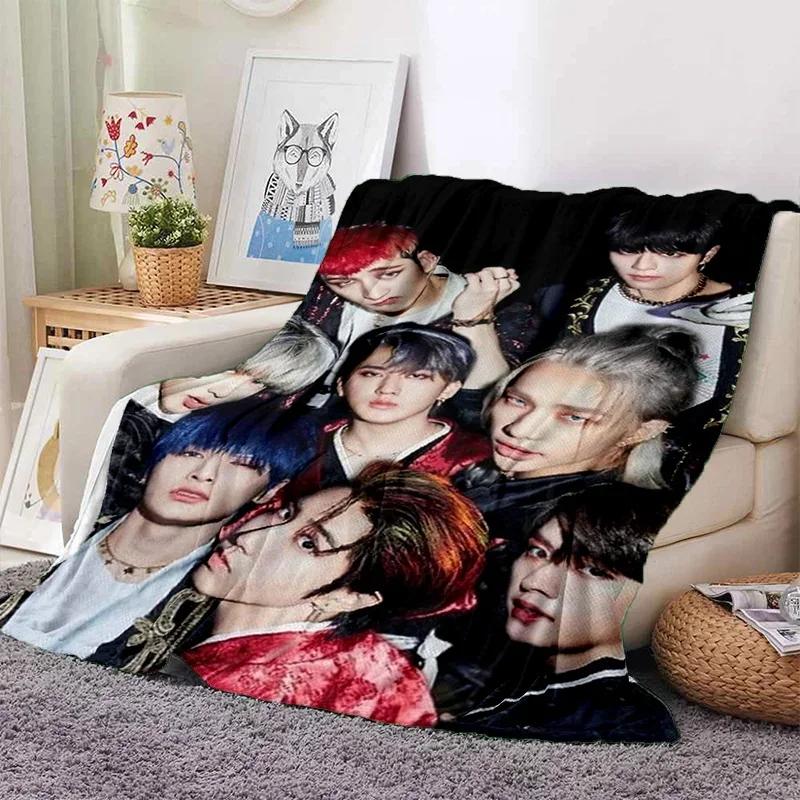 Korea Kpop Stray Kids 3D Singer Soft Flannel Blanket for Beds Bedroom Sofa Picnic,Throw Blanket for Cover Outdoors Leisure Gift