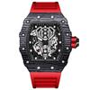 BINBOND Men's Domineering Barrel-Shaped Sports Watch with Curved Hollow Design