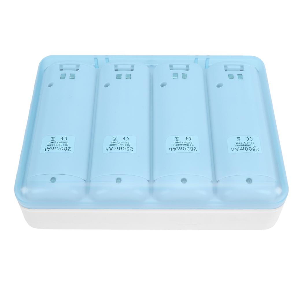 Battery Charger Fit for Wii Remote Controller 4 in 1 Charging Station with 4 Pack 2800mAh Rechargeable Battery USB Cable